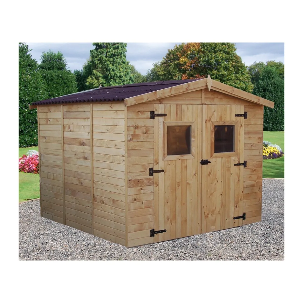Casetta 2.4x2.4 in Legno Pannelli 16 mm da Giardino Esterno per Attrezzi Rimessa