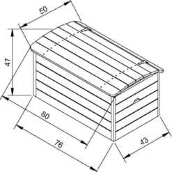 Cassapanca in Legno 15 mm Baule Contenitore Portagiochi FSC 76x43x47cm