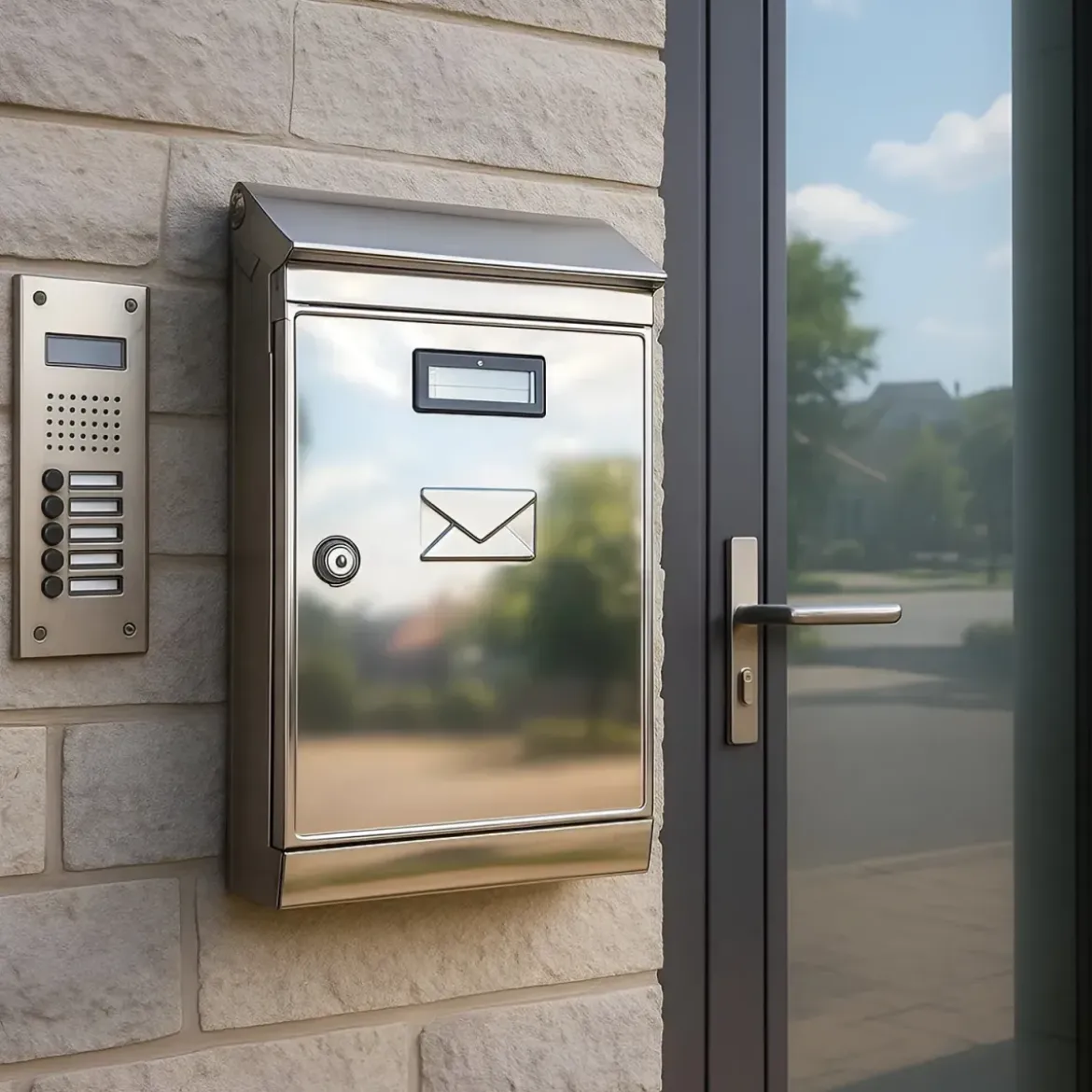 Cassetta Lettere Inox Esterno Tetto Apribile Frontale Multifunzione