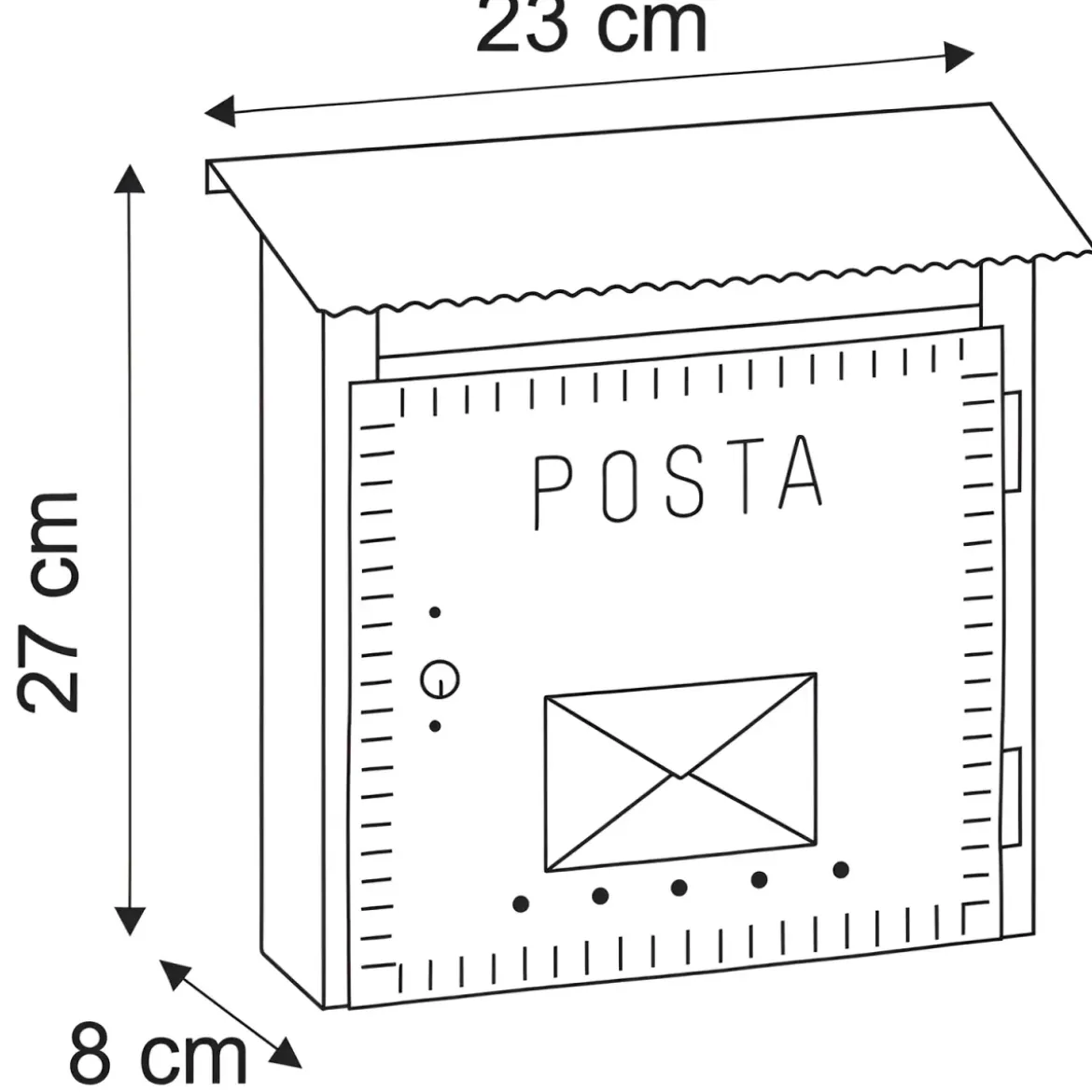Cassetta Postale Ferro Battuto 23x8x27 cm Nero da Parete per Esterni