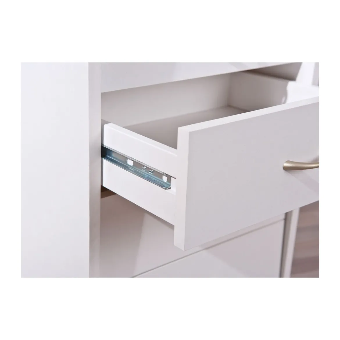 Cassettiera 4 Cassetti Bianco con Ruote da Scrivania Comodino Ufficio Cameretta