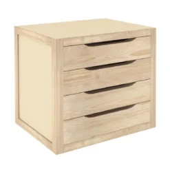 Cassettiera 4 Cassetti 40 in Legno Como Mobile Moderno Soggiorno Comodino Camera
