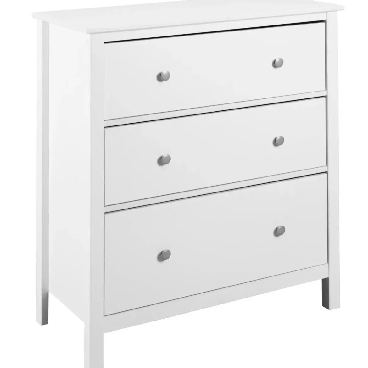 Cassettiera Credenza da Cucina 3 Cassetti in Legno Bianco Moderna