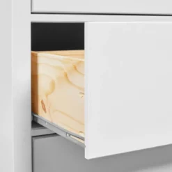 Cassettiera Credenza da Cucina 3 Cassetti in Legno Bianco Moderna
