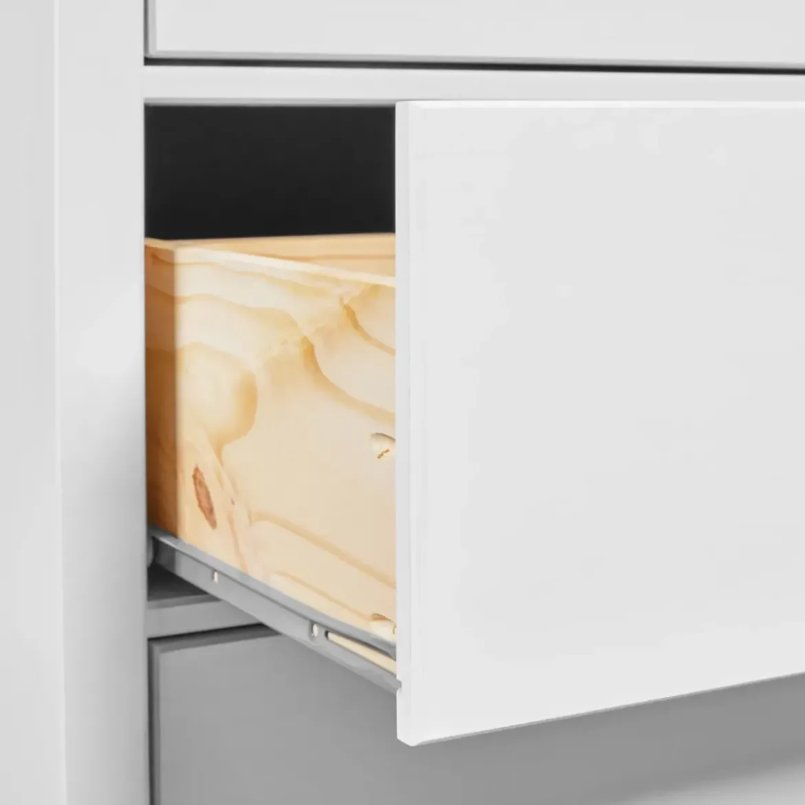 Cassettiera Credenza da Cucina 3 Cassetti in Legno Bianco Moderna