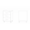 Cassettiera da Scrivania Ruote Bianco Noce 3 Cassetti con Chiave Ufficio