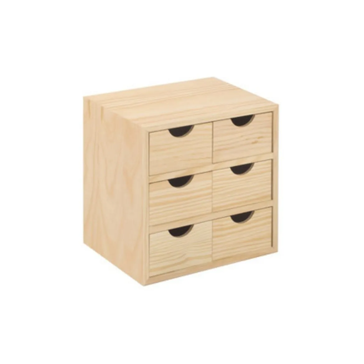 Cassettiera in Legno Mini 6 Cassetti 28X20X28 cm Multiuso