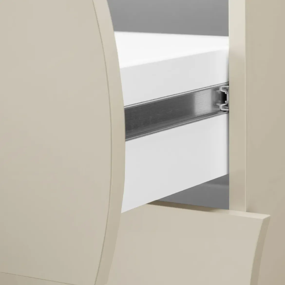 Cassettiera Madia 6 Cassetti 150 cm Legno Beige Cachemire Soggiorno