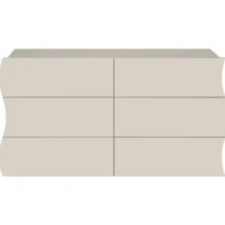 Cassettiera Madia 6 Cassetti 150 cm Legno Beige Cachemire Soggiorno