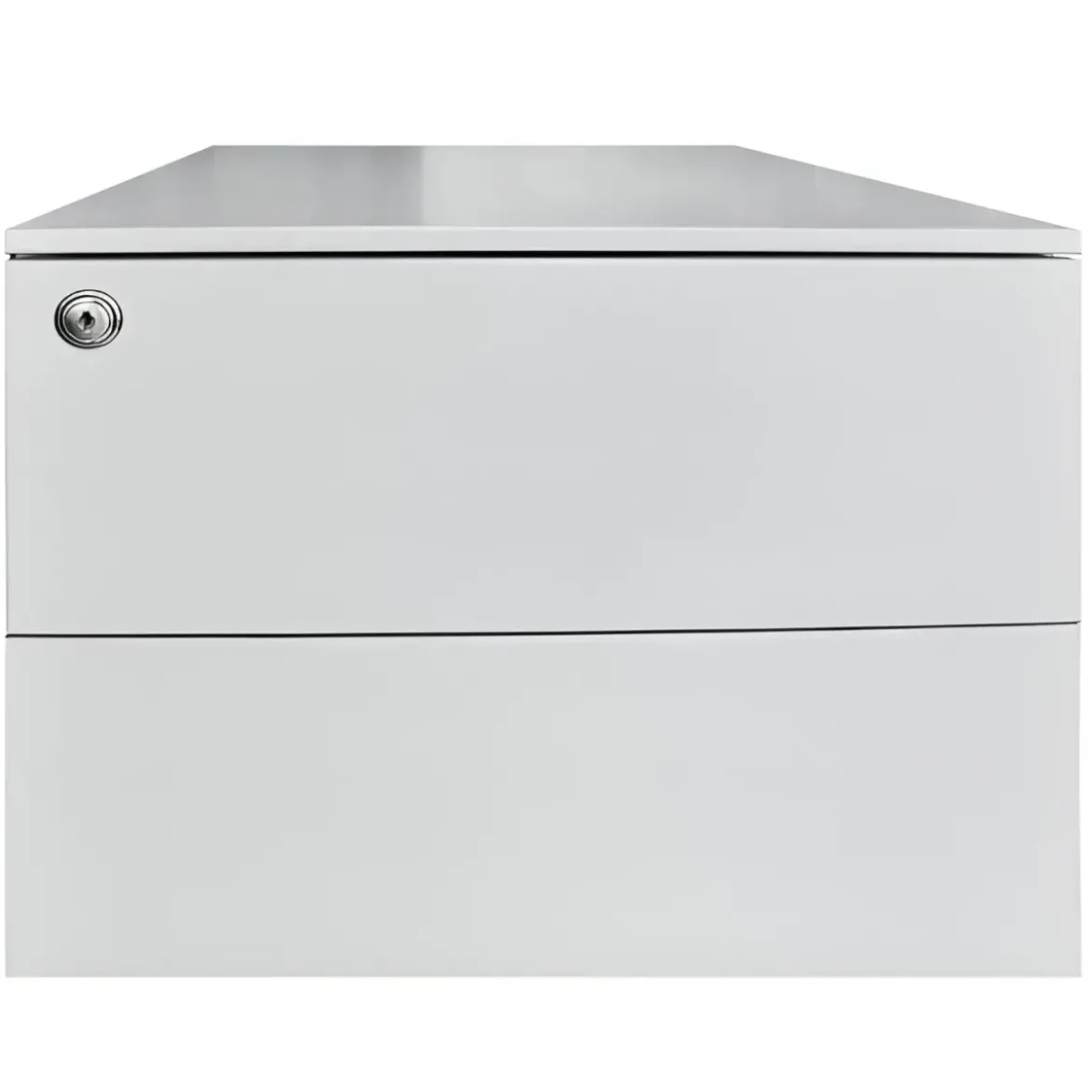 Cassettiera Ufficio 3 Cassetti in Metallo Grigio Chiaro con Serratura