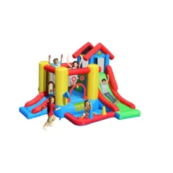 Castello Gonfiabile Gigante Bambini Gioco Scivolo Saltarello Tappeto Elastico