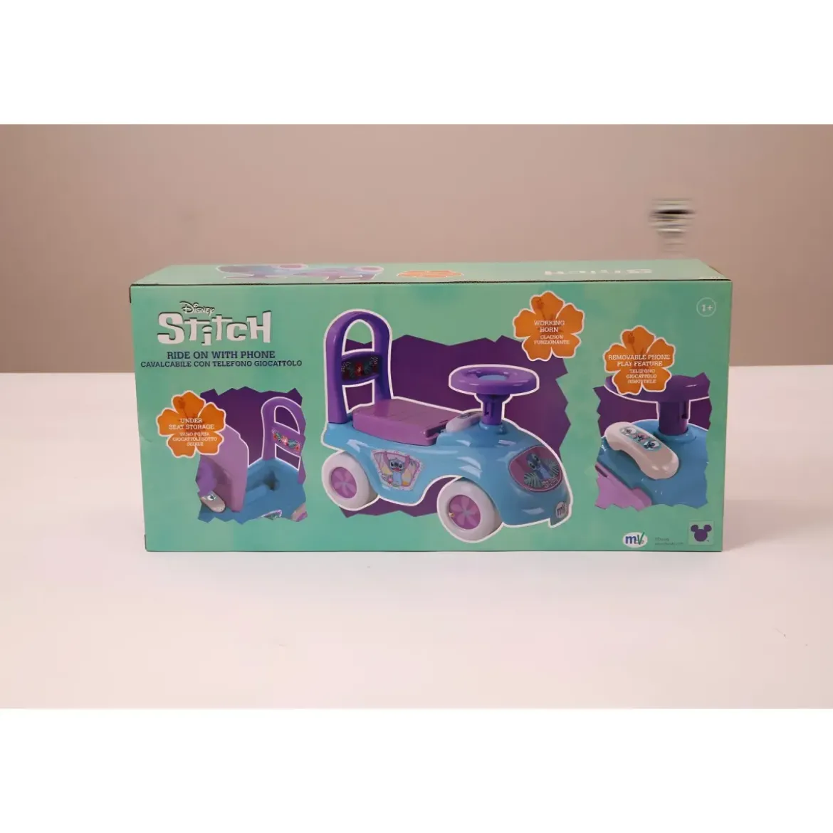 Cavalcabile Bambini Stitch Disney Portaoggetti Telefono Giocattolo