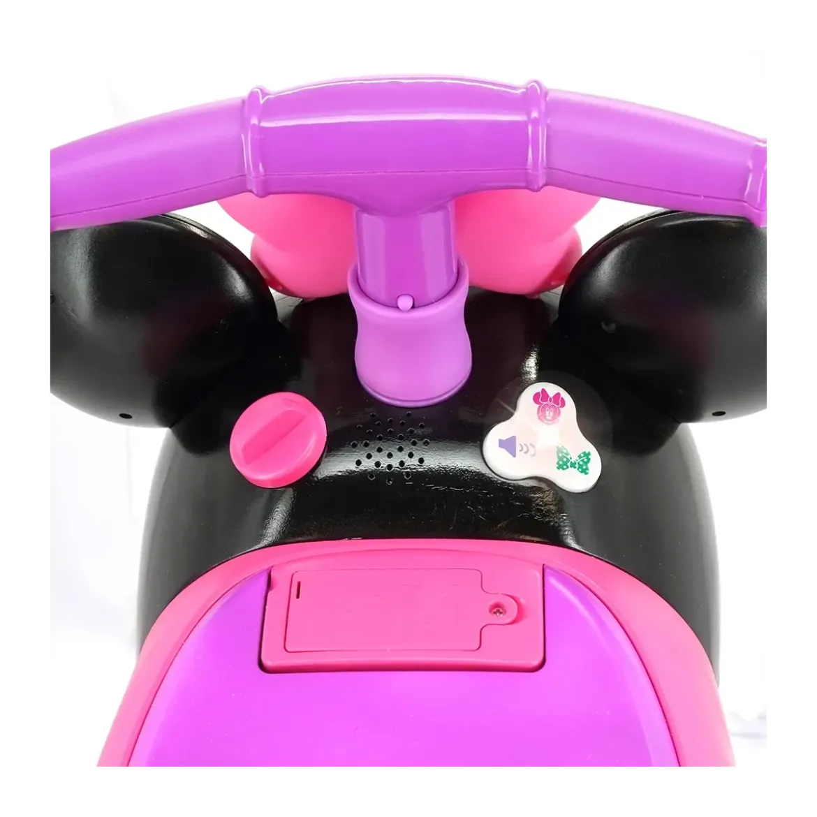 Cavalcabile per Bambini Minnie Rosa con Suoni Luci e Vano Portaoggetti