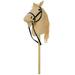 Cavallo con Bastone 80 cm Bambini Hobby Horse Suoni Criniera Intrecciata