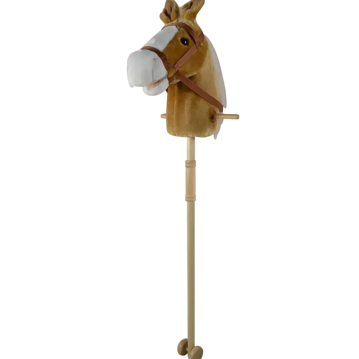 Cavallo Hobby Horse per Bambini Marrone con Asta Smontabile e Suoni