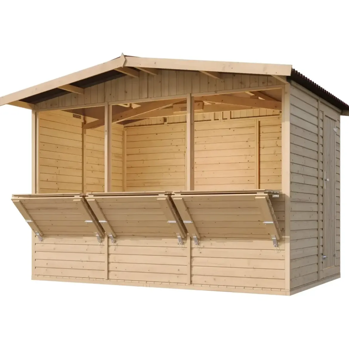 Chiosco con 3 Finestre Casetta in Legno 3x2 a Pannelli da Spiaggia Bar