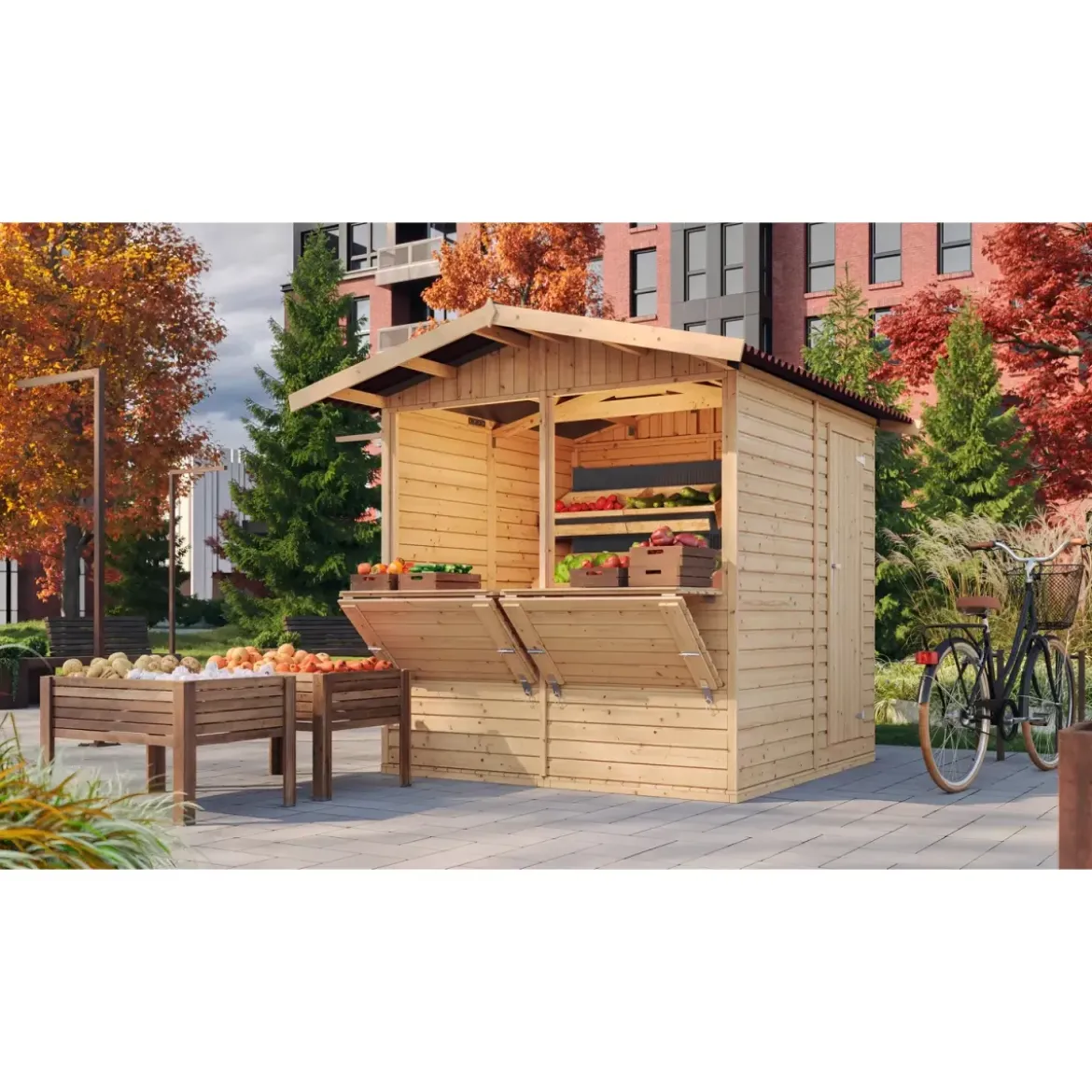 Chiosco in Legno 2x2 Bar da Spiaggia Giardino Casetta Finestra Basculante