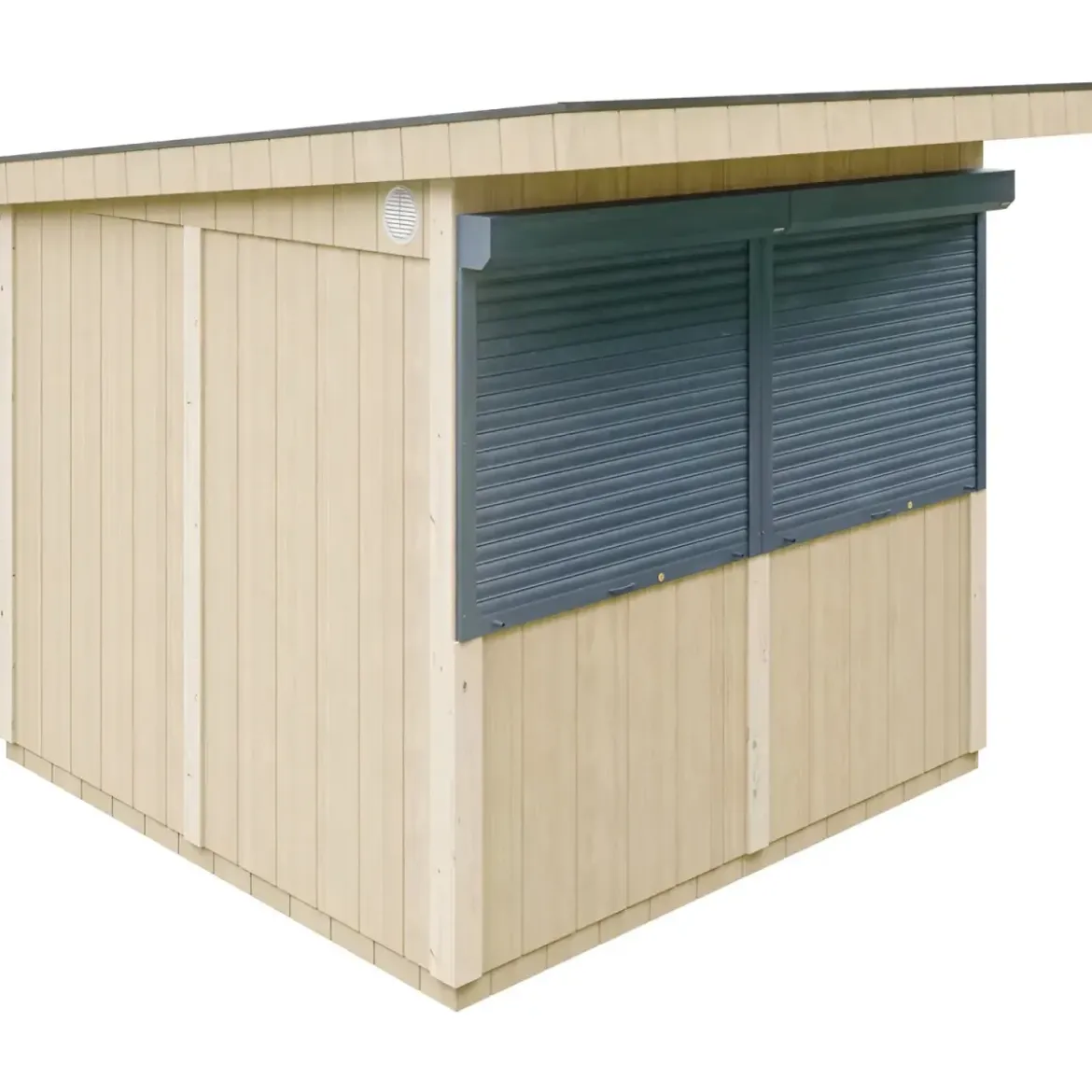 Chiosco in Legno 2x2 m Grigio a Pannelli LP SmartSide Fiere Mercatini