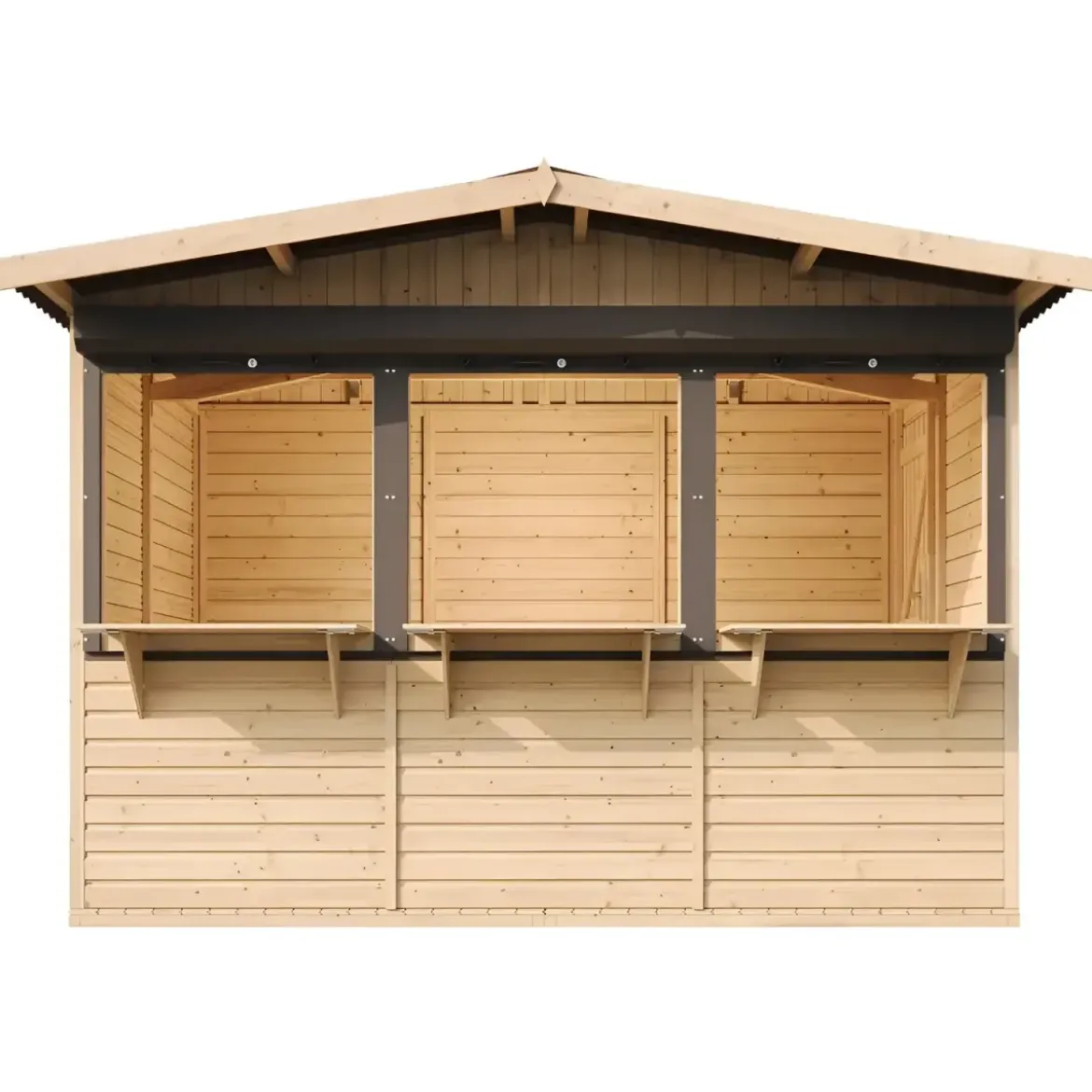 Chiosco in Legno 3x2 m Mercatini Fiere Bar a Pannelli in Pino Nordico
