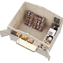 Chiosco Pieghevole in Legno 298x228x245 cm con Pavimento per Eventi