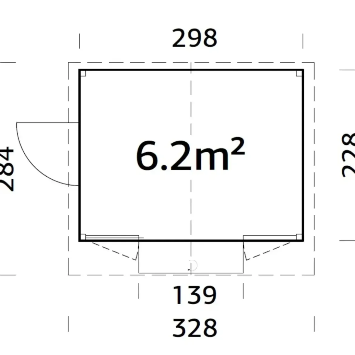 Chiosco Pieghevole in Legno 298x228x245 cm con Pavimento per Eventi