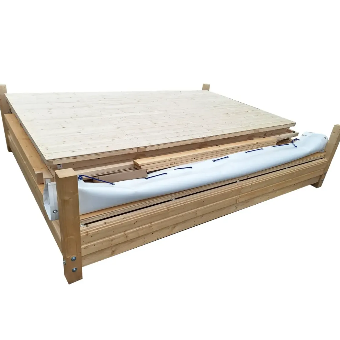Chiosco Pieghevole in Legno 298x228x245 cm con Pavimento per Eventi