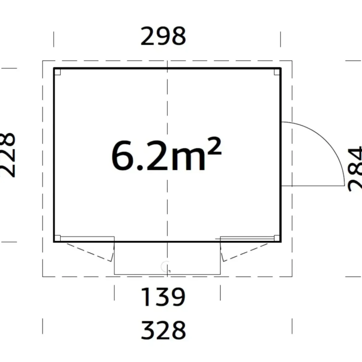 Chiosco Pieghevole in Legno 298x228x245 cm con Pavimento per Eventi