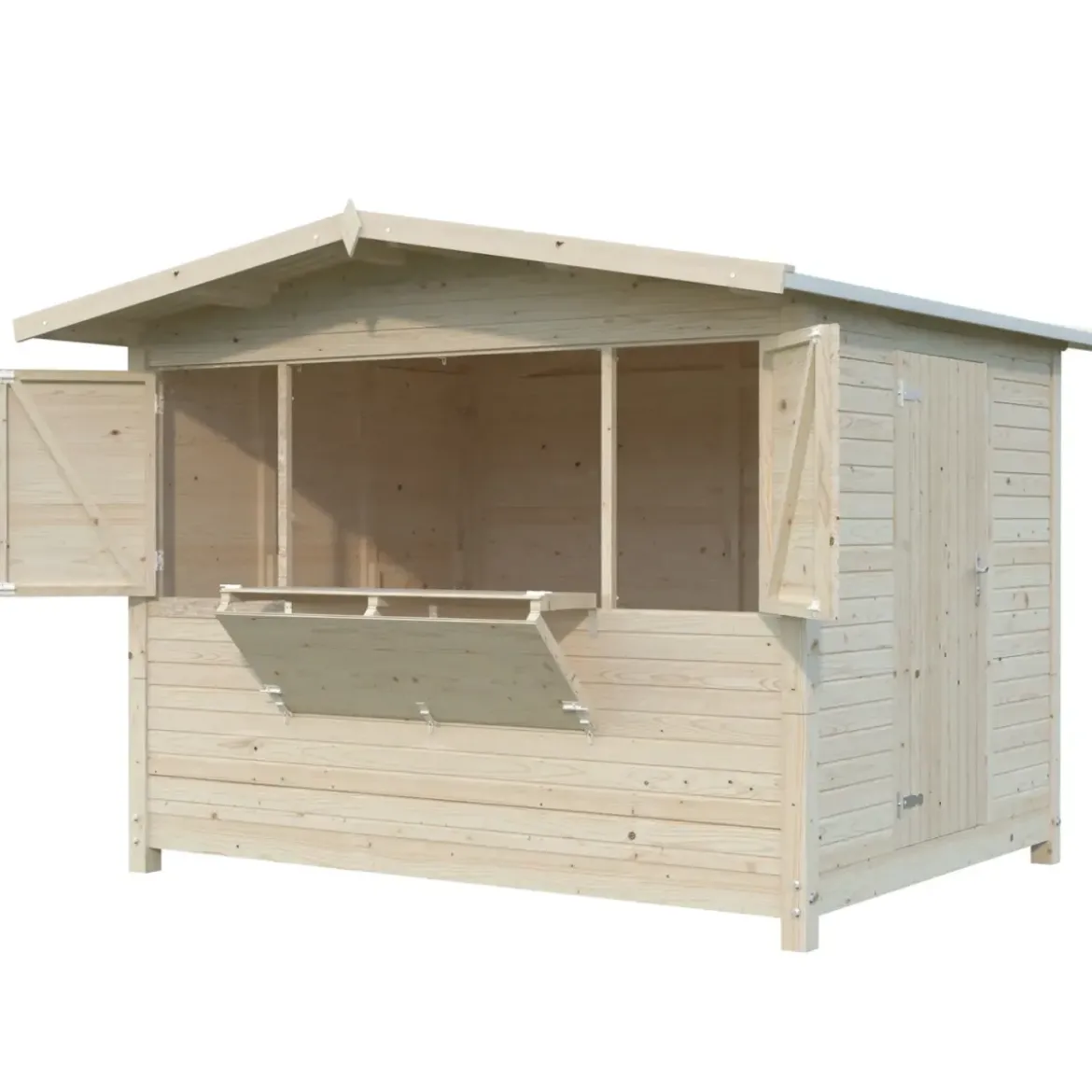 Chiosco Pieghevole in Legno 298x228x245 cm con Pavimento per Eventi