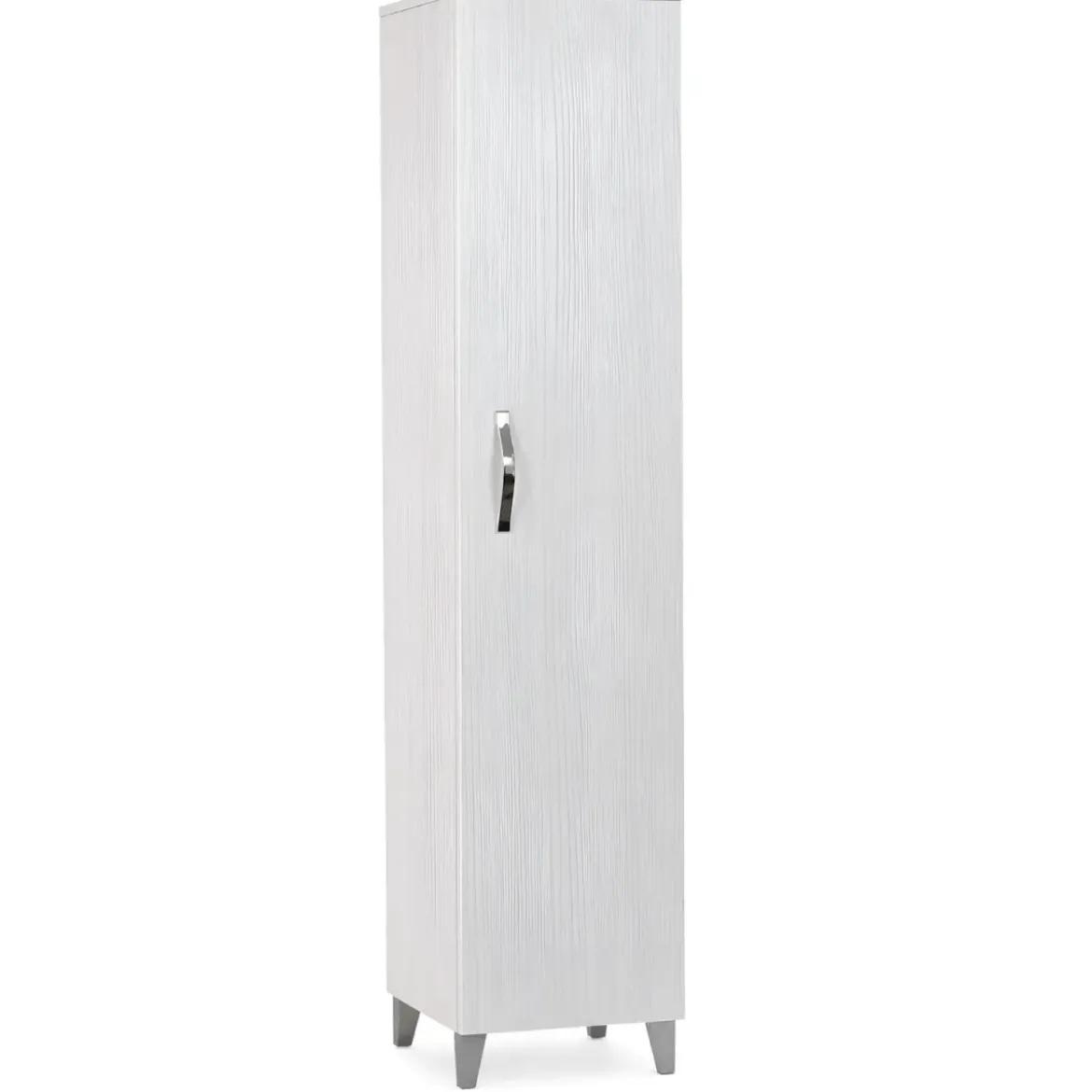 Colonna Bagno 160 cm 1 Anta 4 Ripiani MDF Finitura Bianco Portuna