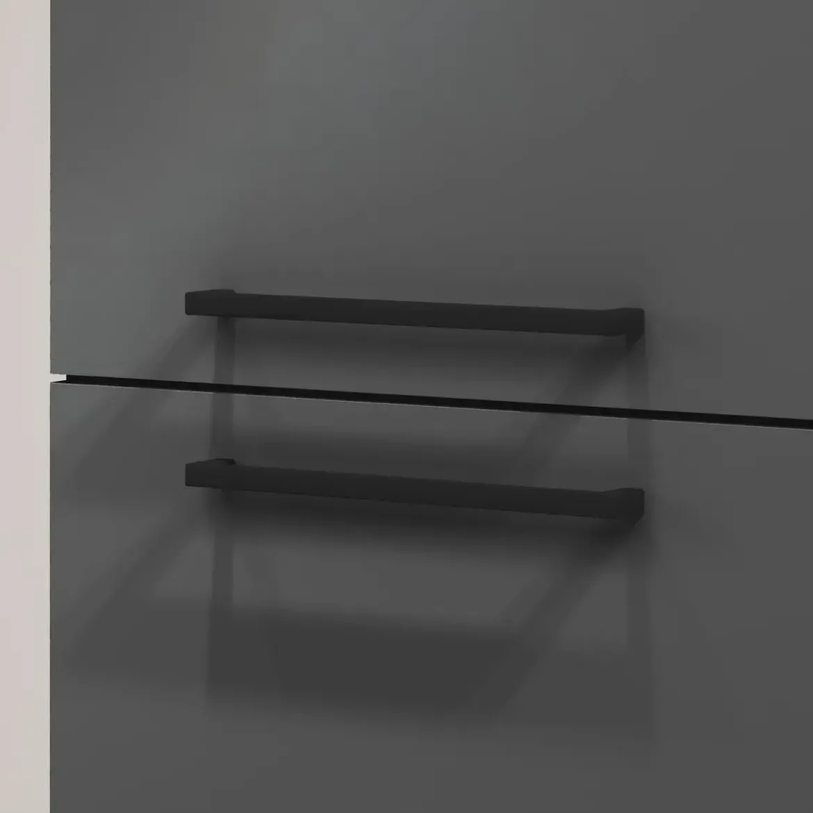 Colonna Portaspezie Antracite 2 Cassetti Soft Close Legno Nobilitato