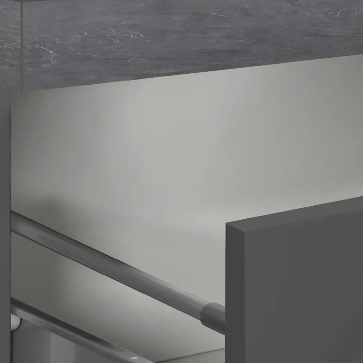 Colonna Portaspezie Antracite 2 Cassetti Soft Close Legno Nobilitato