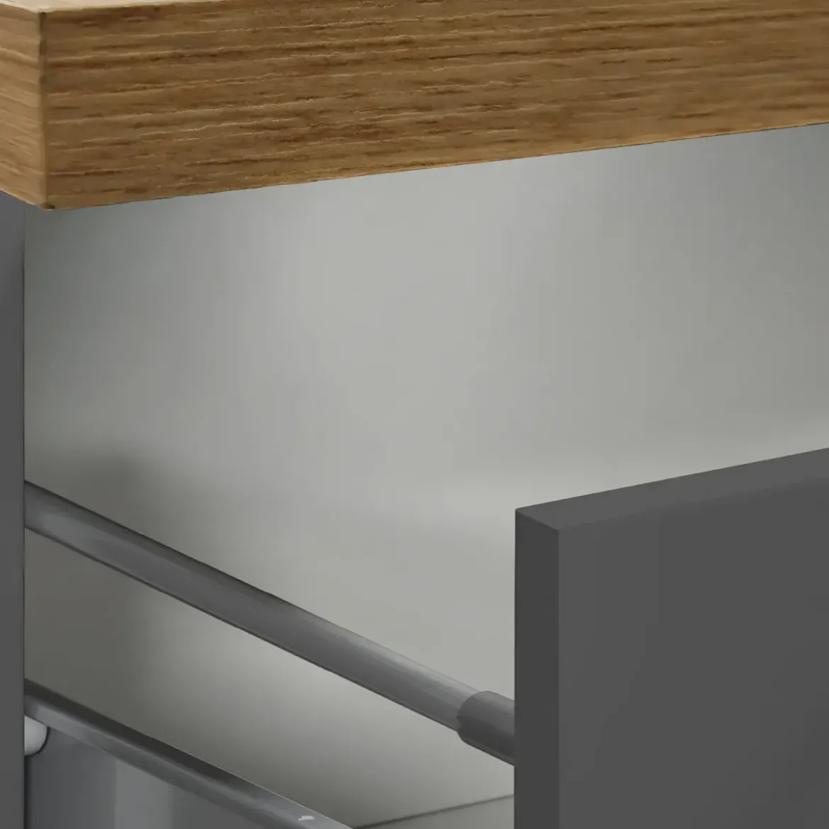 Colonna Portaspezie Antracite Rovere 2 Cassetti Soft Close in Legno