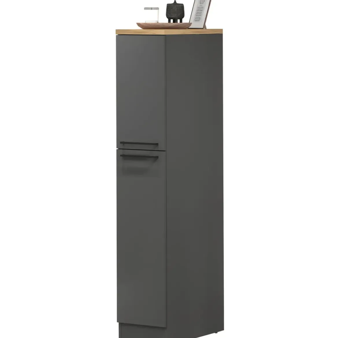 Colonna Portaspezie Antracite Rovere 2 Cassetti Soft Close in Legno
