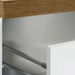 Colonna Portaspezie Bianco Lucido Rovere 2 Cassetti Soft Close Legno
