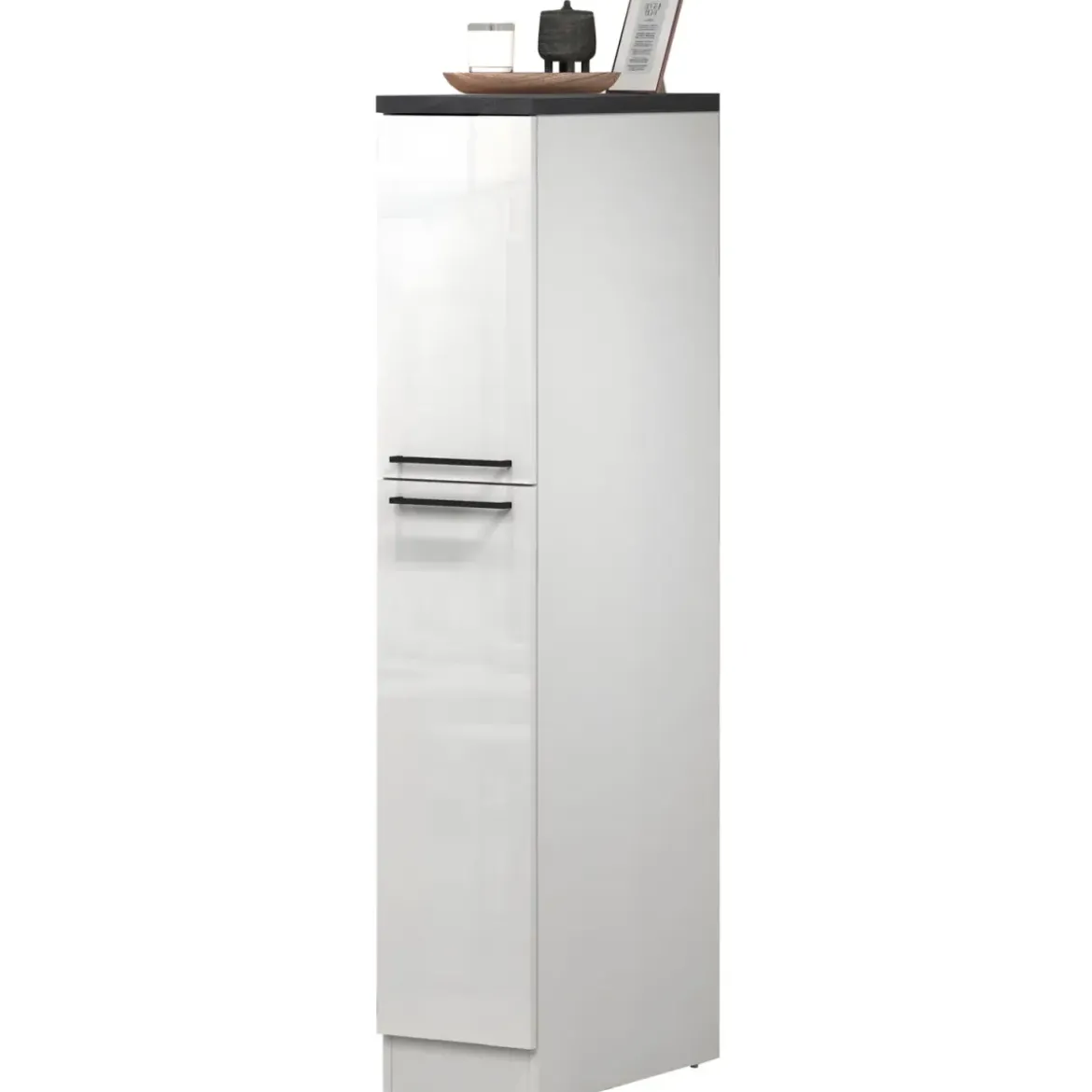 Colonna Portaspezie Bianco Lucido Report 2 Cassetti Soft Close Legno