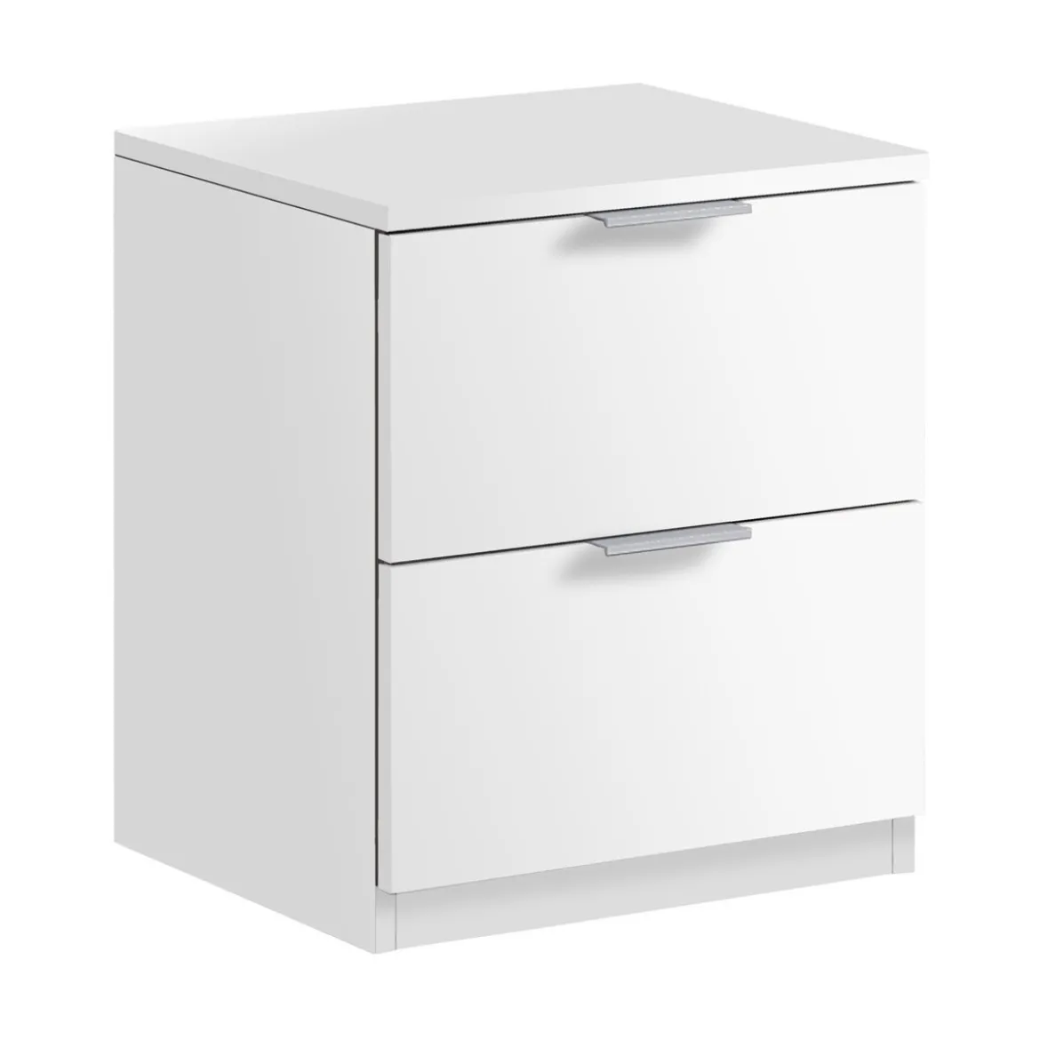 Comodino Bianco 2 Cassetti Cassettiera in Legno Studio Camera da Letto Cameretta
