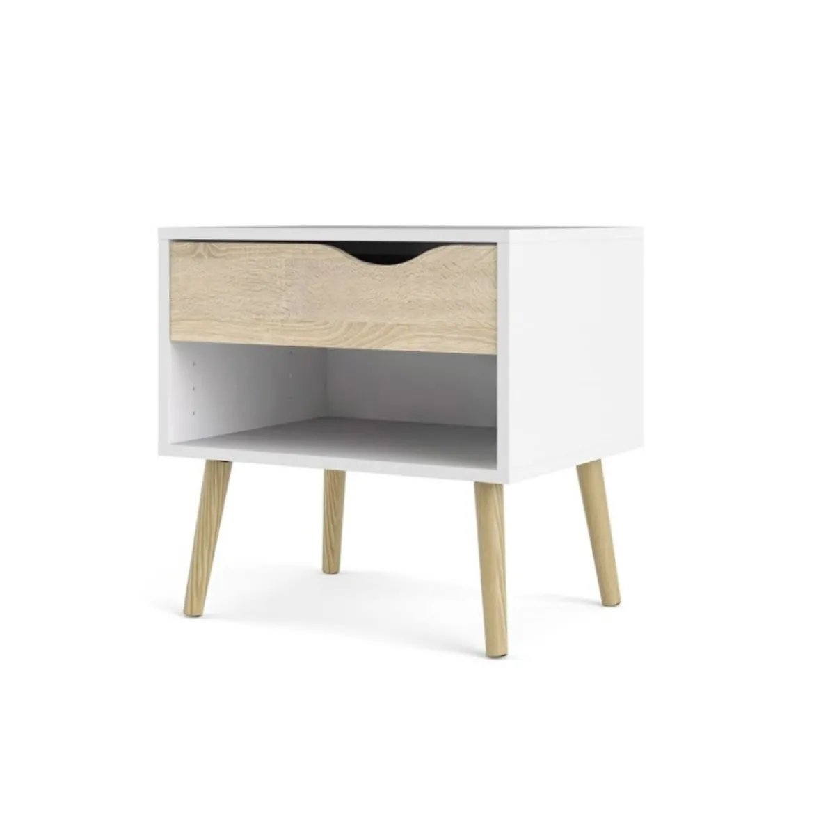 Comodino 50 Bianco Cassetto Cassettiera Camera da Letto Studio Moderno Cameretta