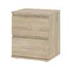 Comodino 40 Bianco Rovere 2 Cassetti Cassetto Camera da Letto Moderno Cameretta