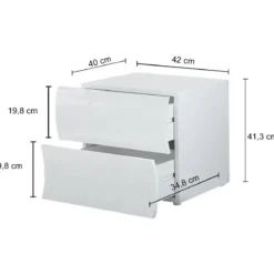Comodino 2 Cassetti Antracite Opaco in Legno Camera da Letto