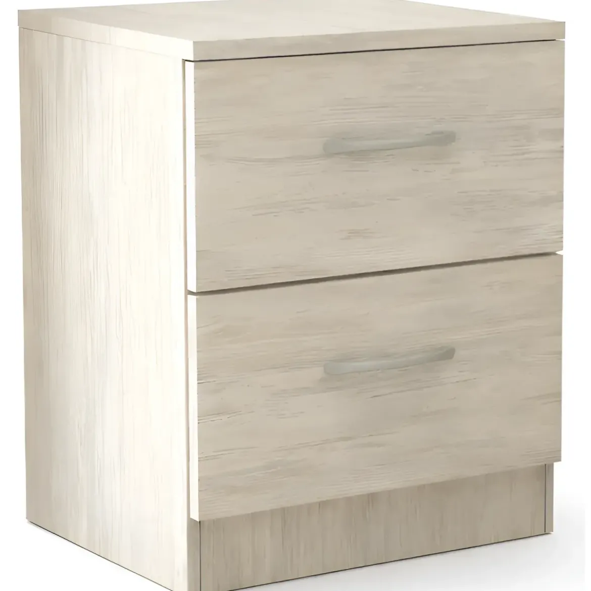 Comodino 2 Cassetti Rovere Chiaro Bianco Ges Camera da Letto Moderno