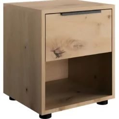 Comodino 1 Cassetto Rovere Artisan per Camera da Letto con Vano