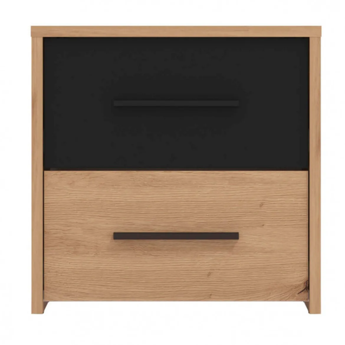 Comodino con 2 Cassetti per Camera da Letto Mobile in Legno Bicolore