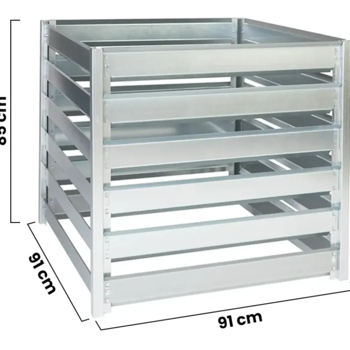 Compostiera Doppia da Giardino 1408L in Acciaio Zincato 182x91x85cm