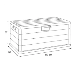 Contenitore Baule 340L 119x59x57 cm in Plastica con Maniglie Integrate