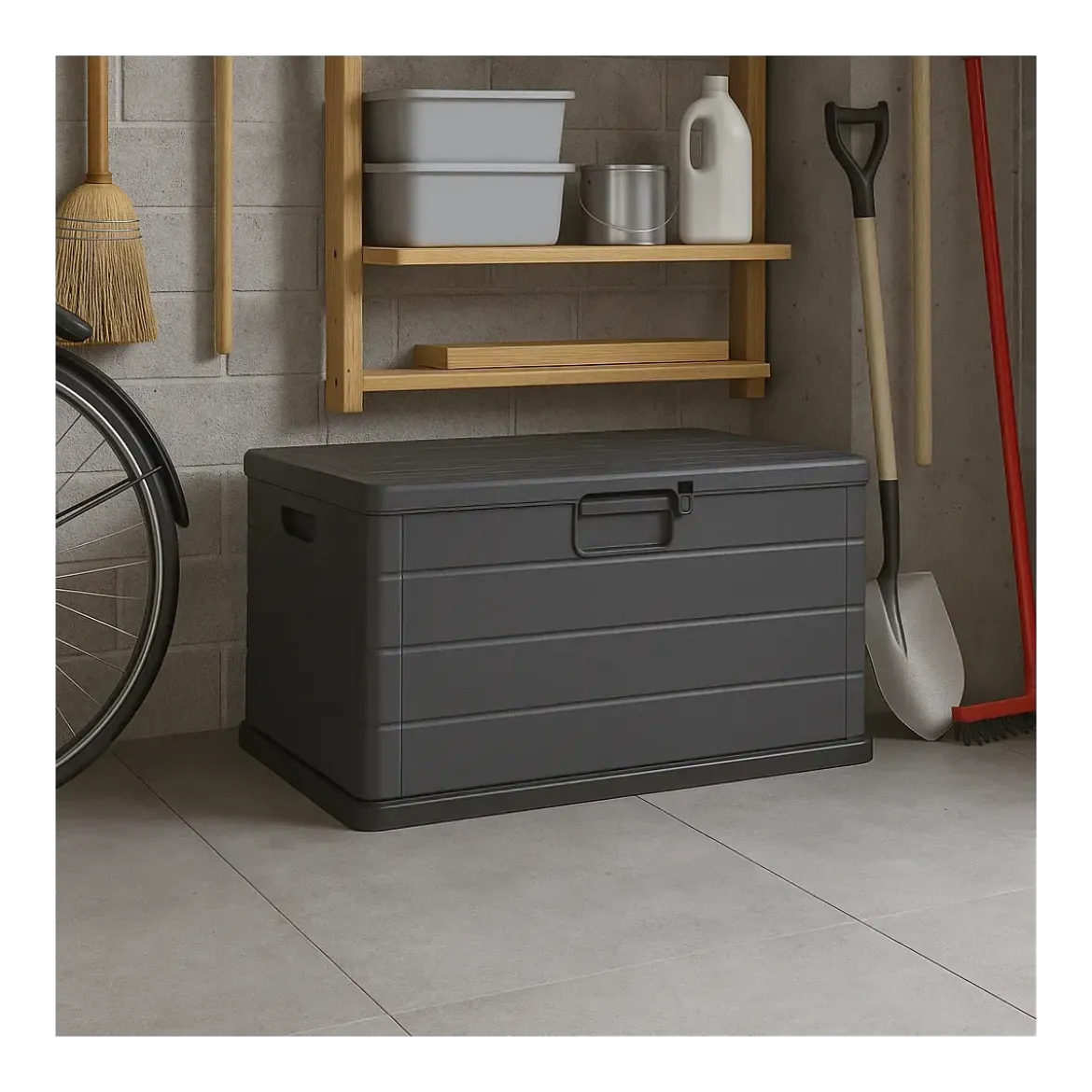 Contenitore Plastica 170 Litri 78x55x52 cm Impilabile con Maniglie
