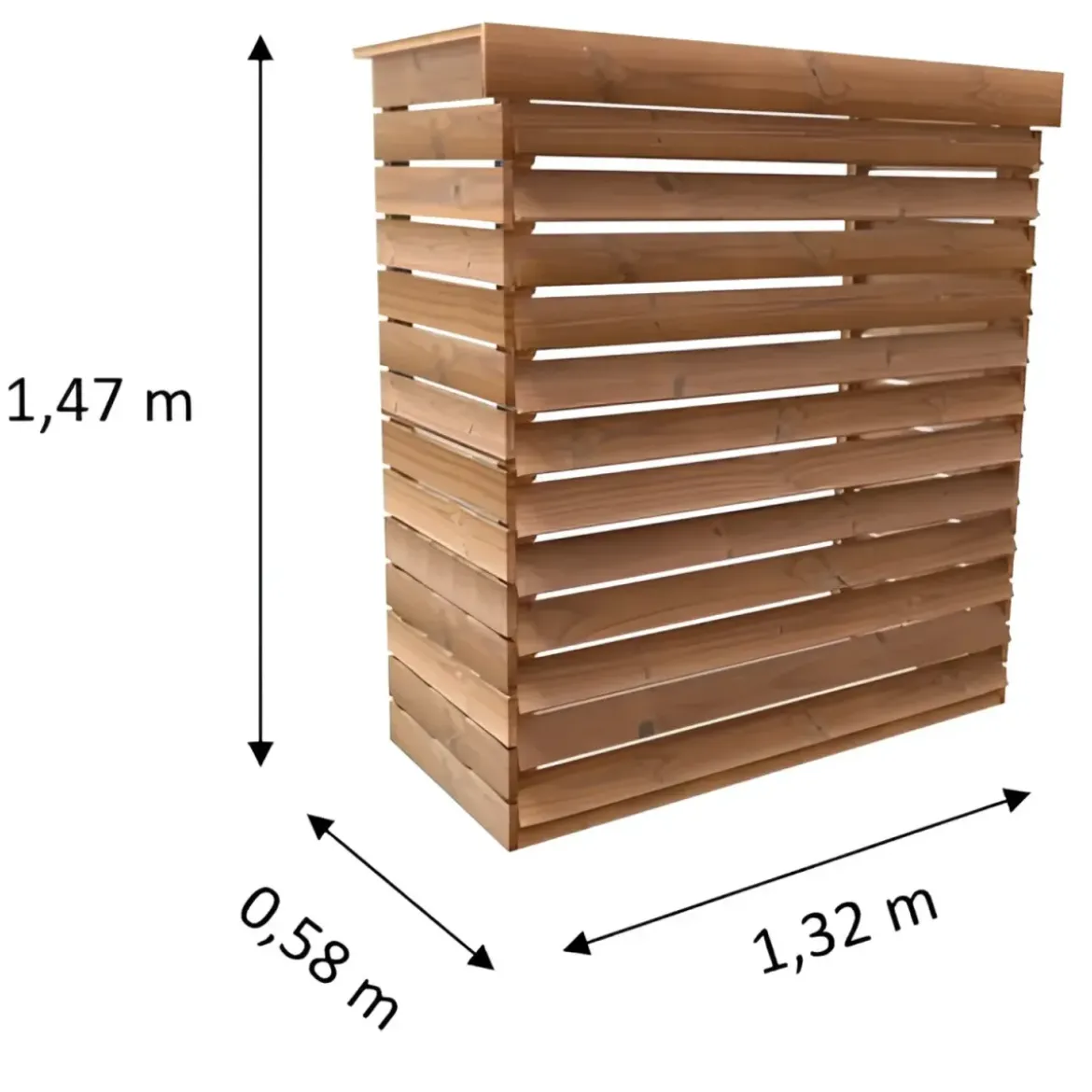 Copri Climatizzatore Esterno XL Legno Termotrattato con Lamelle Fisse