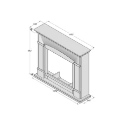 Cornice per Camino Elettrico Tagu Helmi Grigio in Legno MDF Caminetto