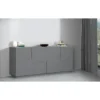 Credenza 4 Ante Antracite Opaco Madia 2 Ripiani Soggiorno Moderno