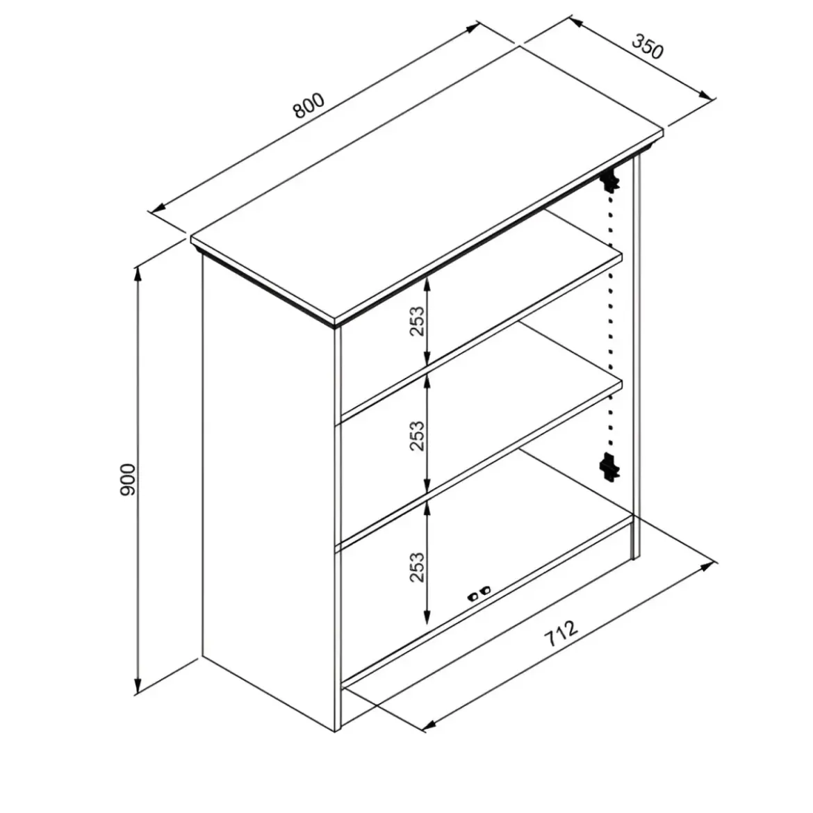 Credenza 2 Ante 80x35x90 cm Legno Rovere Anticato con Ripiani Interni