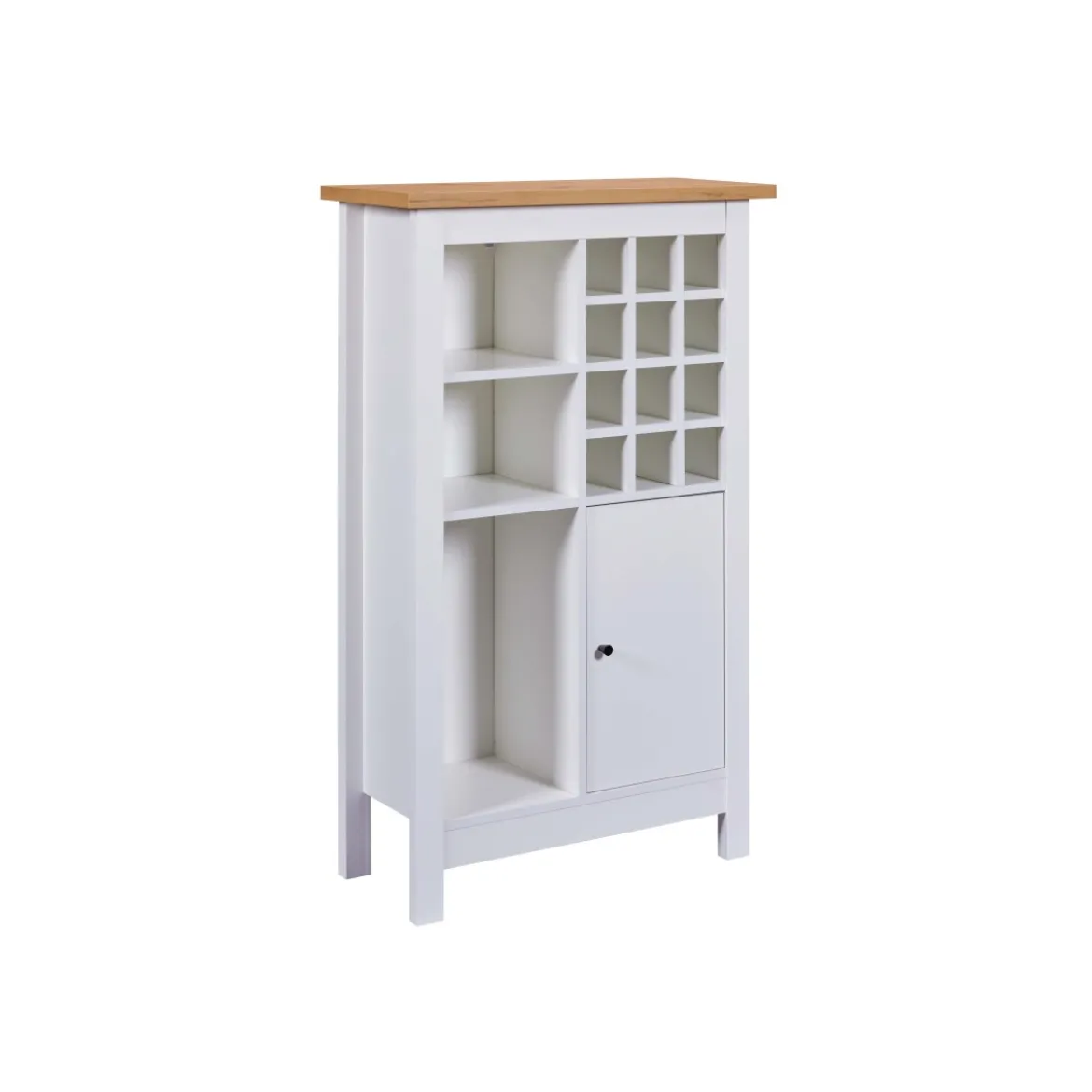 Credenza Cantina Porta Vino Bianco Rovere 76,8 x 33 x 124,4 cm